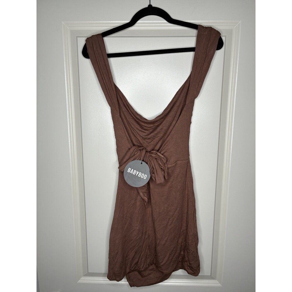 Babyboo NWT Ria Mini Dress Chocolate Brown Size Small Bow Tie Back - Picture 5 of 8